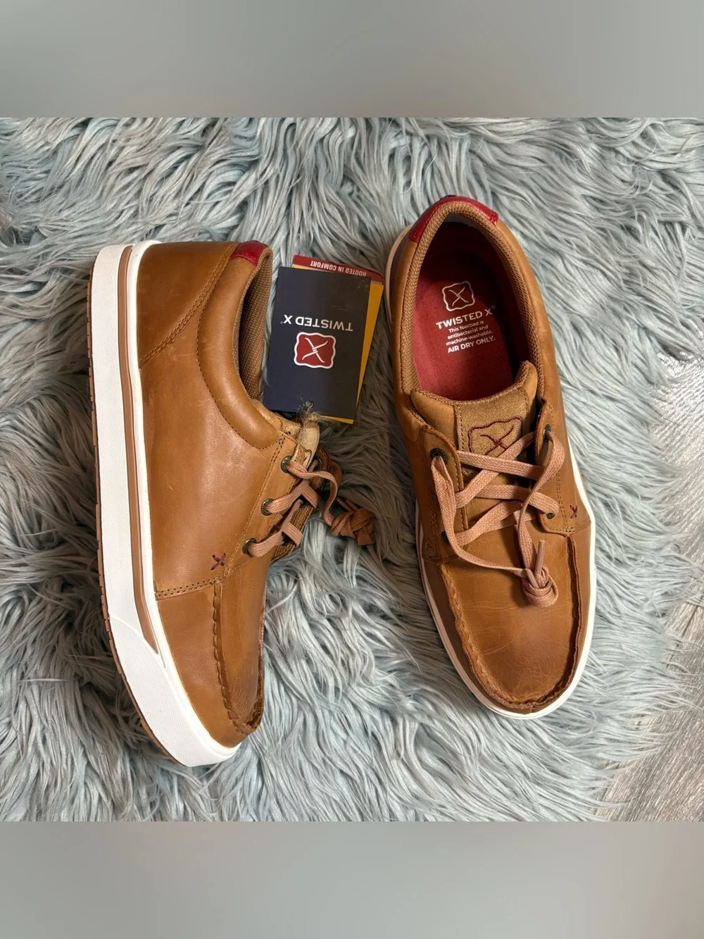 Twisted X kicks rice husk outsole casual lace up moc toe shoe in tan - 9.5 NWT